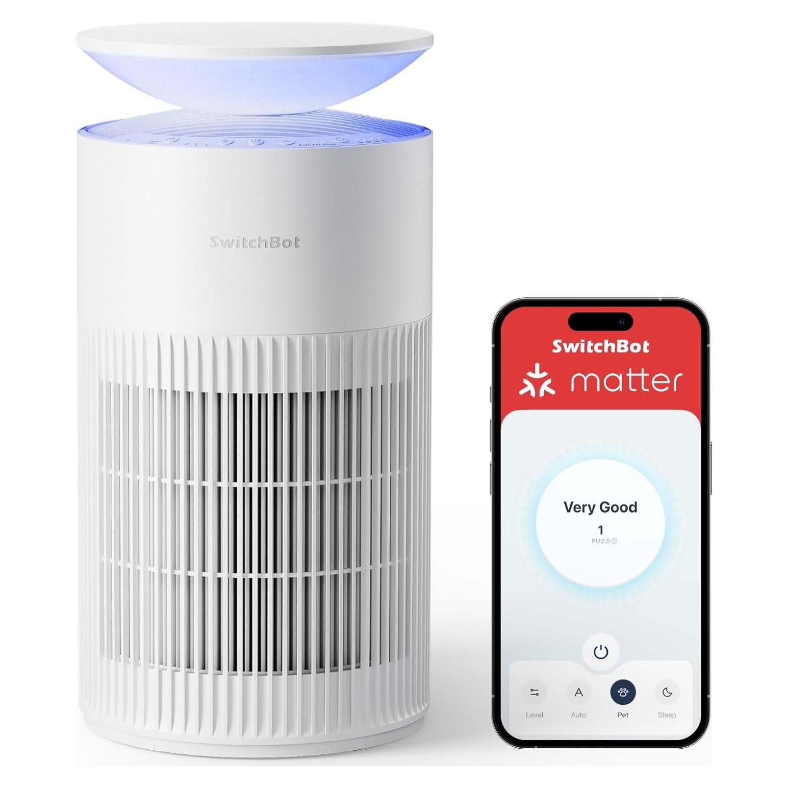 Purificador de Aire SwitchBot para Hogar Grande 336.5 m² 20dB