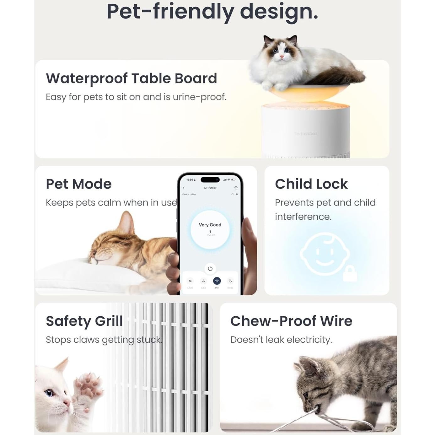 Purificador de Aire SwitchBot para Hogar Grande 336.5 m² 20dB