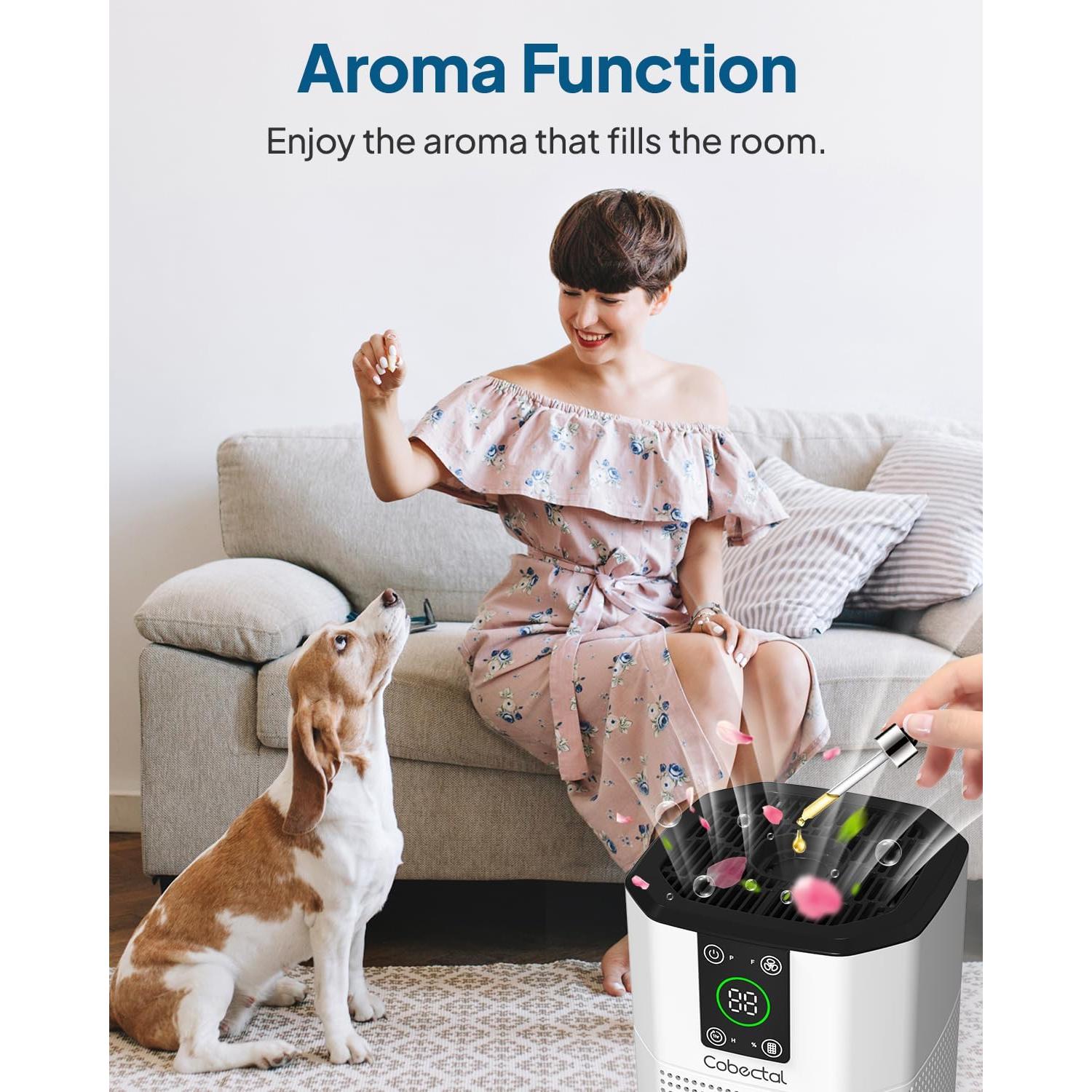 Purificador de Aire Cobectal ZQA-2000B HEPA 3-en-1 Blanco