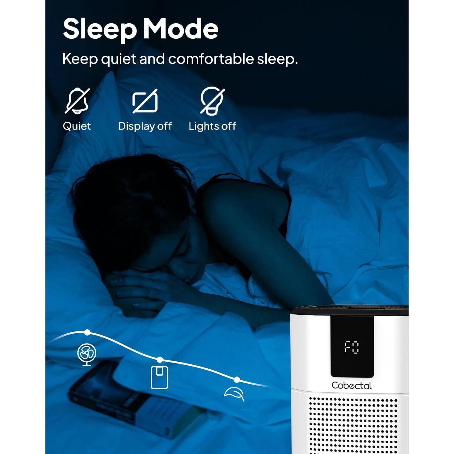 Purificador de Aire Cobectal ZQA-2000B HEPA 3-en-1 Blanco