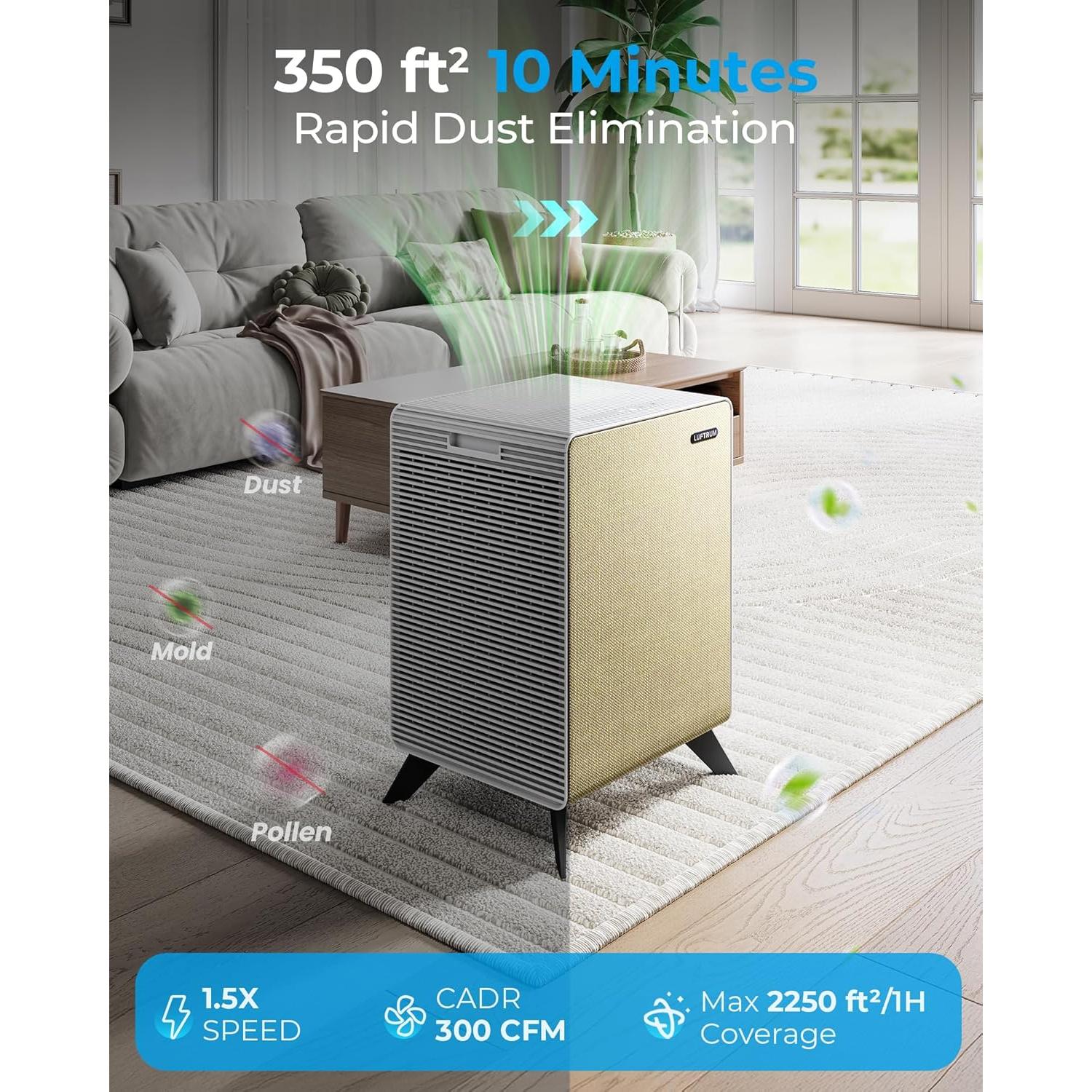 Purificador de Aire LUFTRUM C3500 Grande 209 m² Filtro HEPA