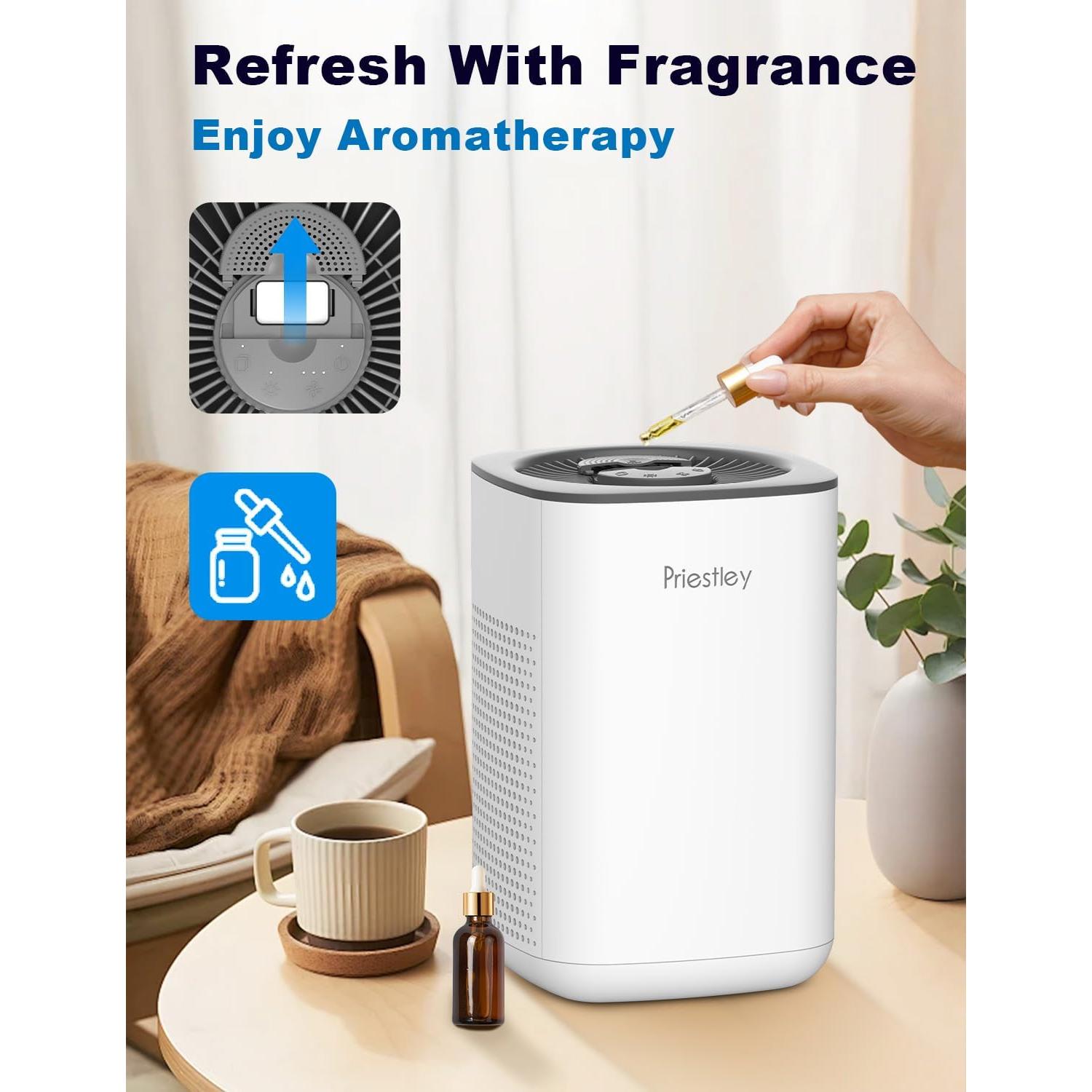 Purificador de Aire Priestley PEQUEÑO 32.2 m² HEPA Difusor