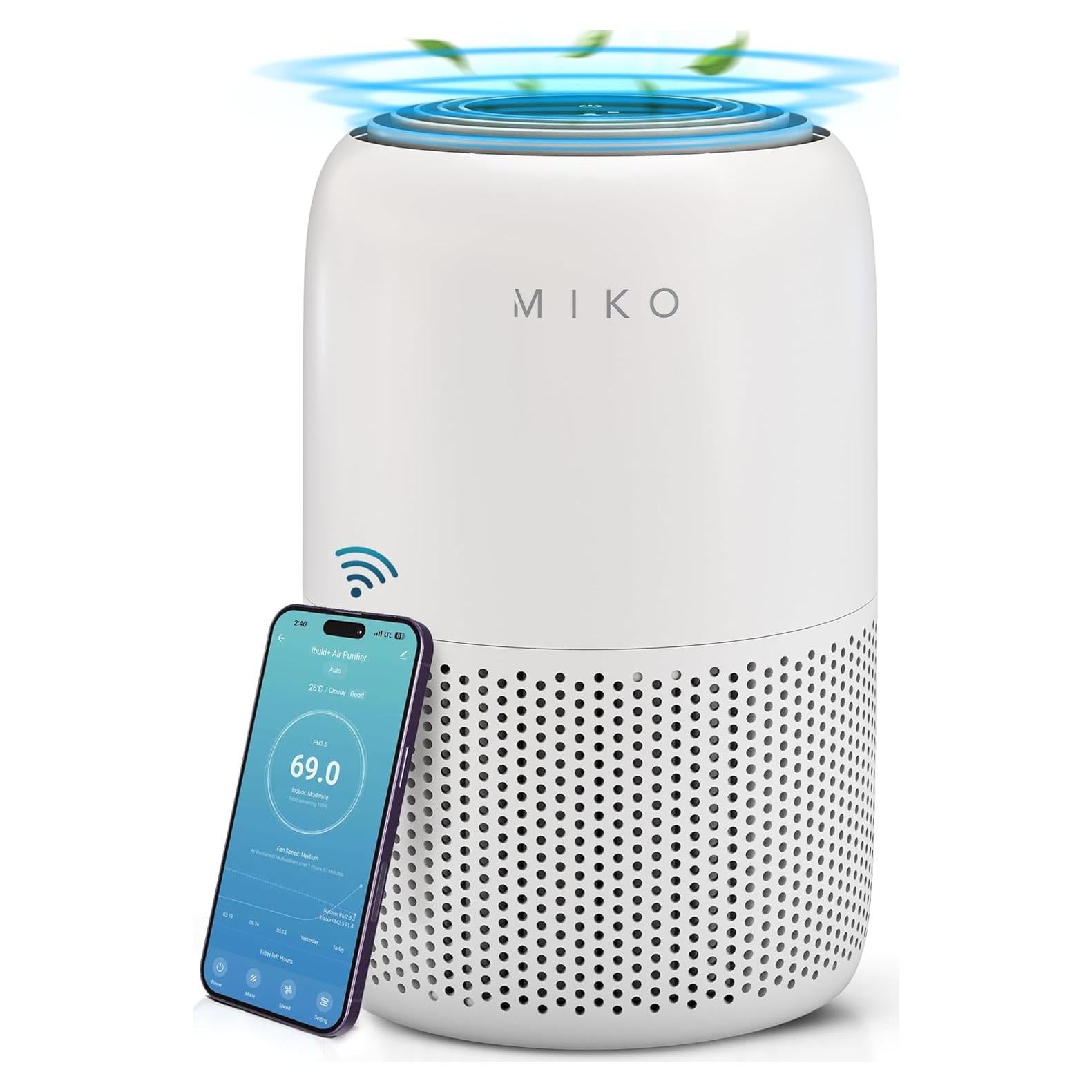 Purificador de Aire MIKO MA-04WBN con Filtro HEPA 3 en 1