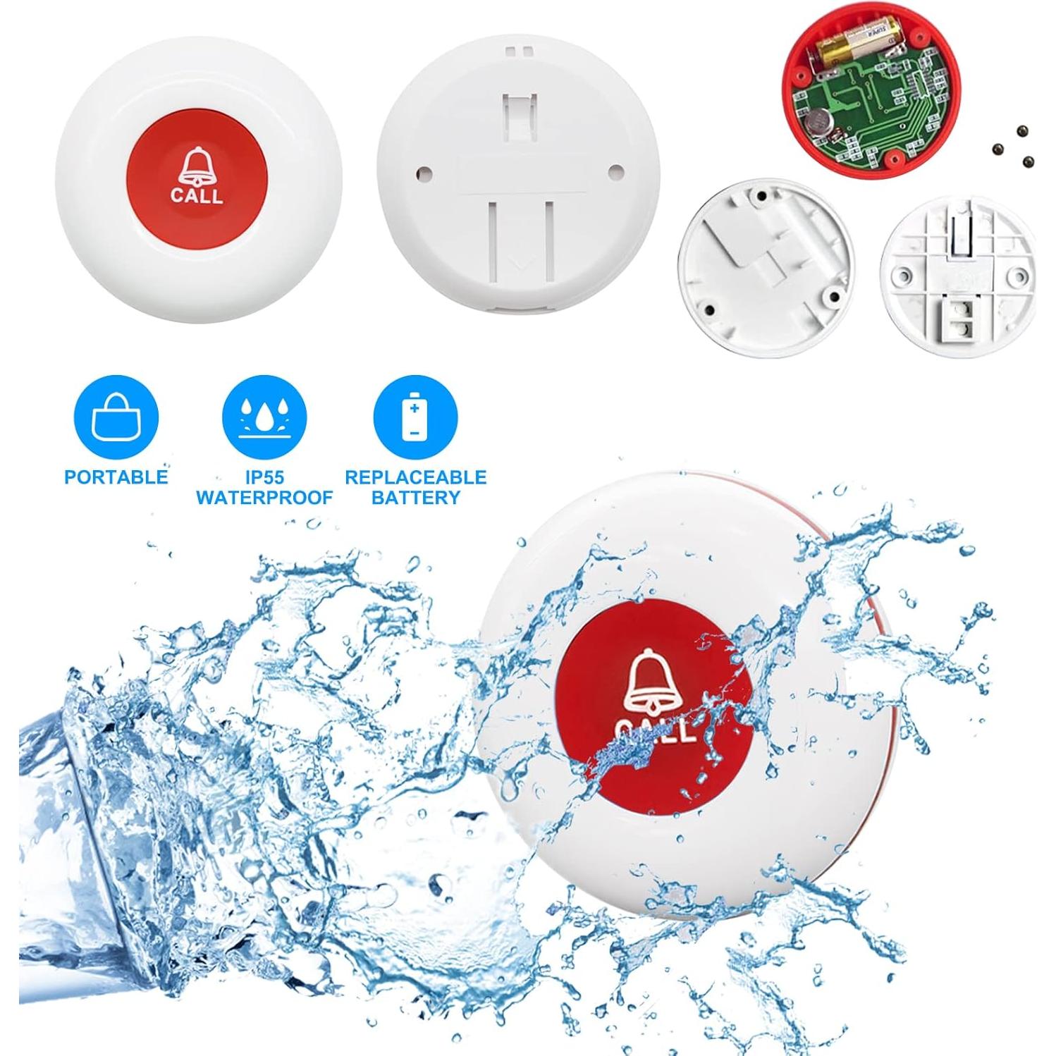 Sistema de Llamada Inalámbrico CallToU 2 Botones y 2 Receptores