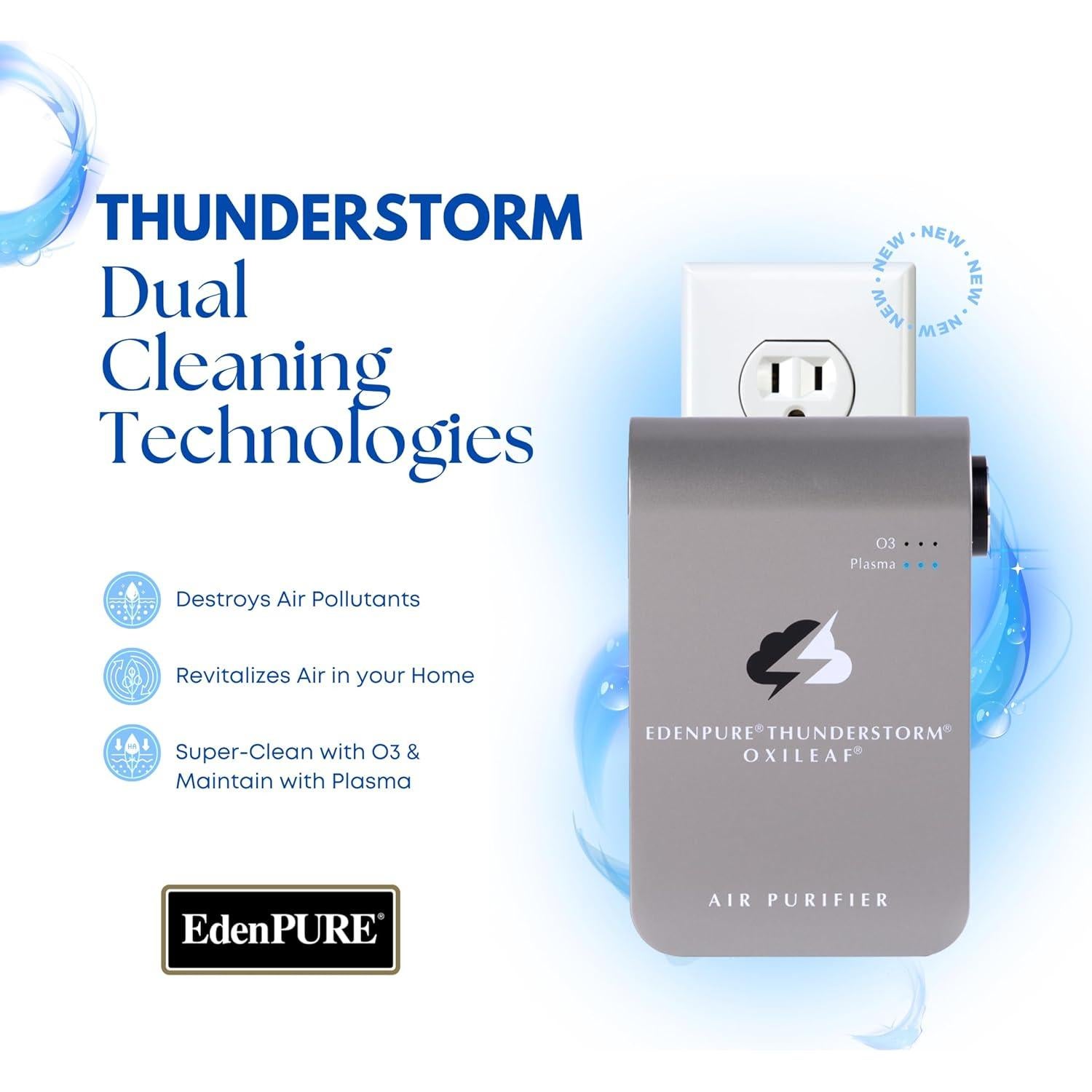Purificador de Aire EdenPURE Thunderstorm III - Ionizador y Generador de Ozono Portátil