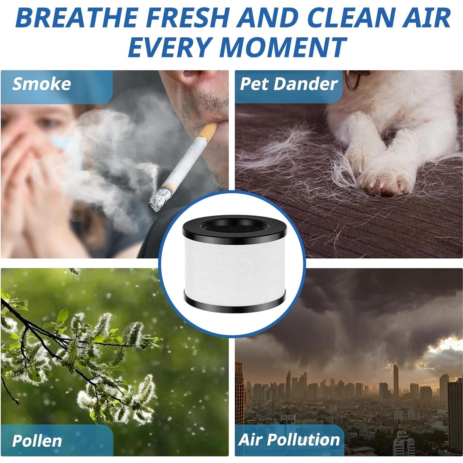 Paquete de 2 Filtros HEPA H13 LINNIW TZ-K1 para Purificador ToLife