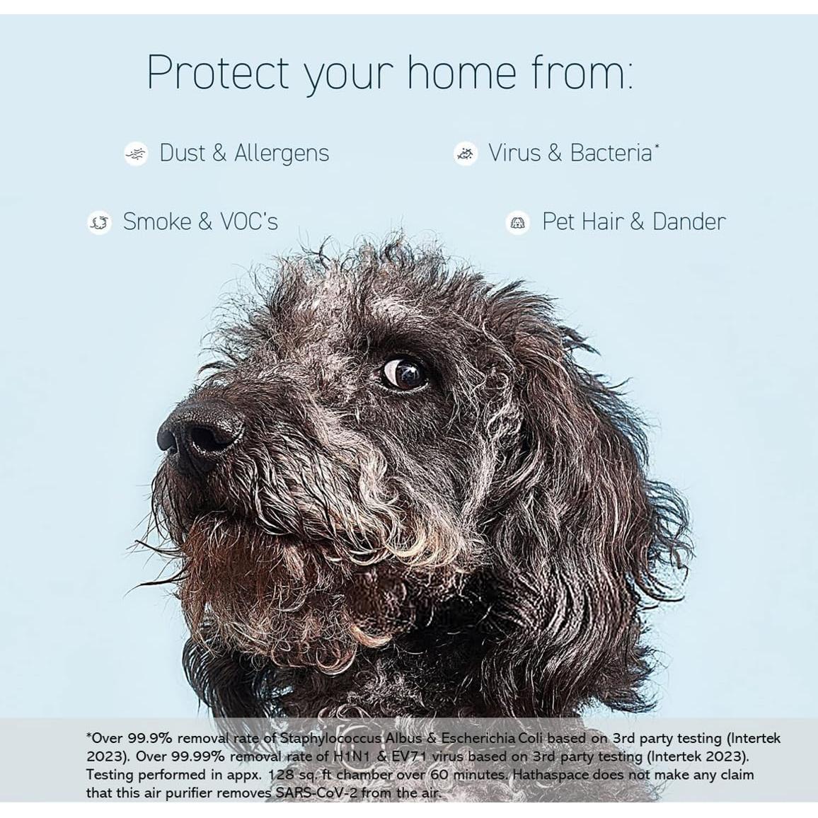 Purificador de Aire HATHASPACE HSE600 HEPA 99.9% 55.74 m²