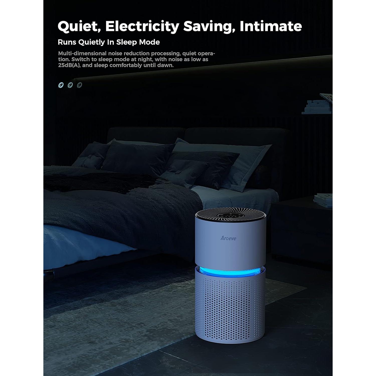 Purificador de Aire AROEVE MK03 Blanco para 102 m² - Filtro HEPA