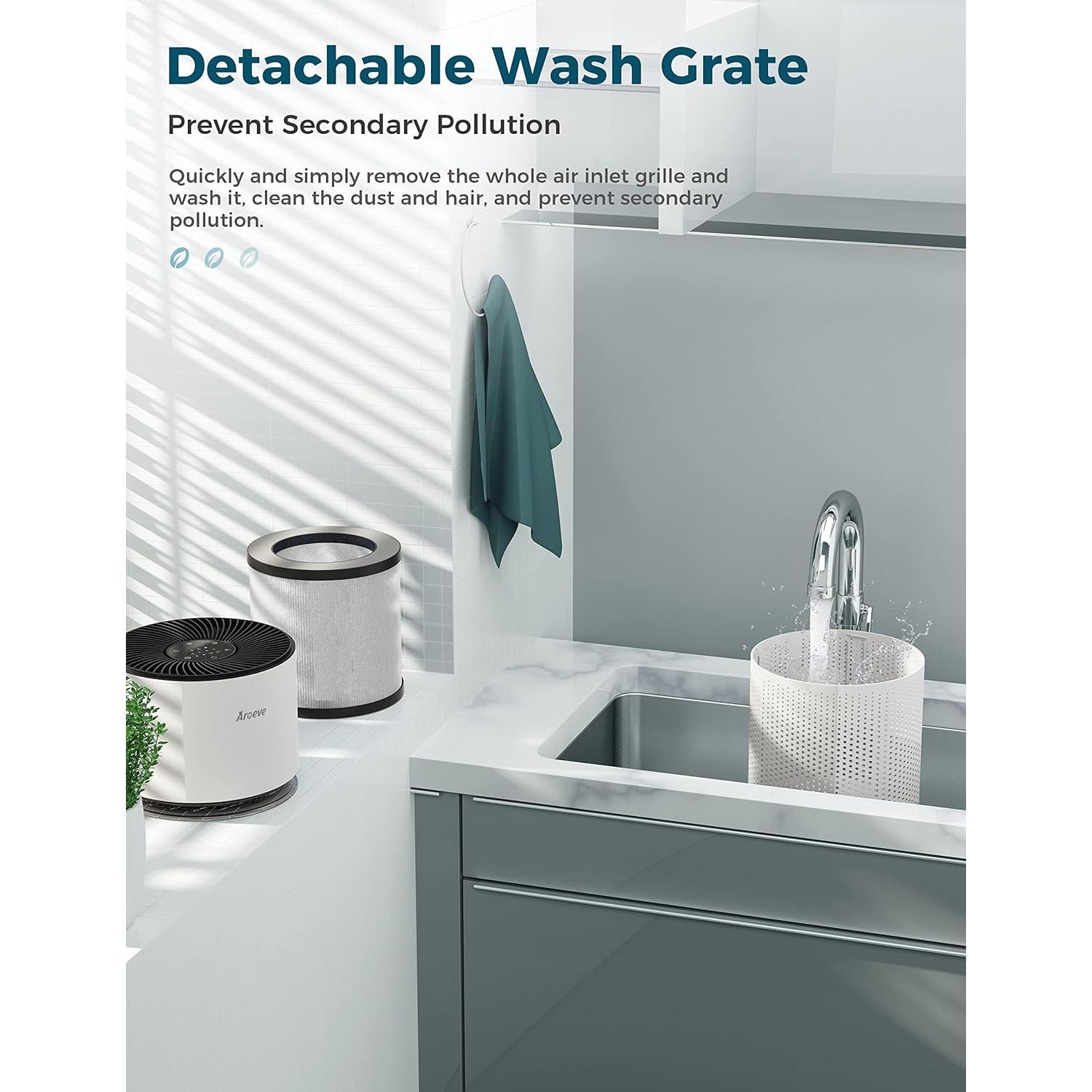 Purificador de Aire AROEVE MK03 Blanco para 102 m² - Filtro HEPA