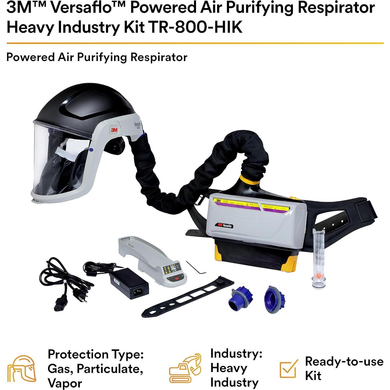Respirador PAPR 3M TR-800-HIK con Batería y Filtros NIOSH