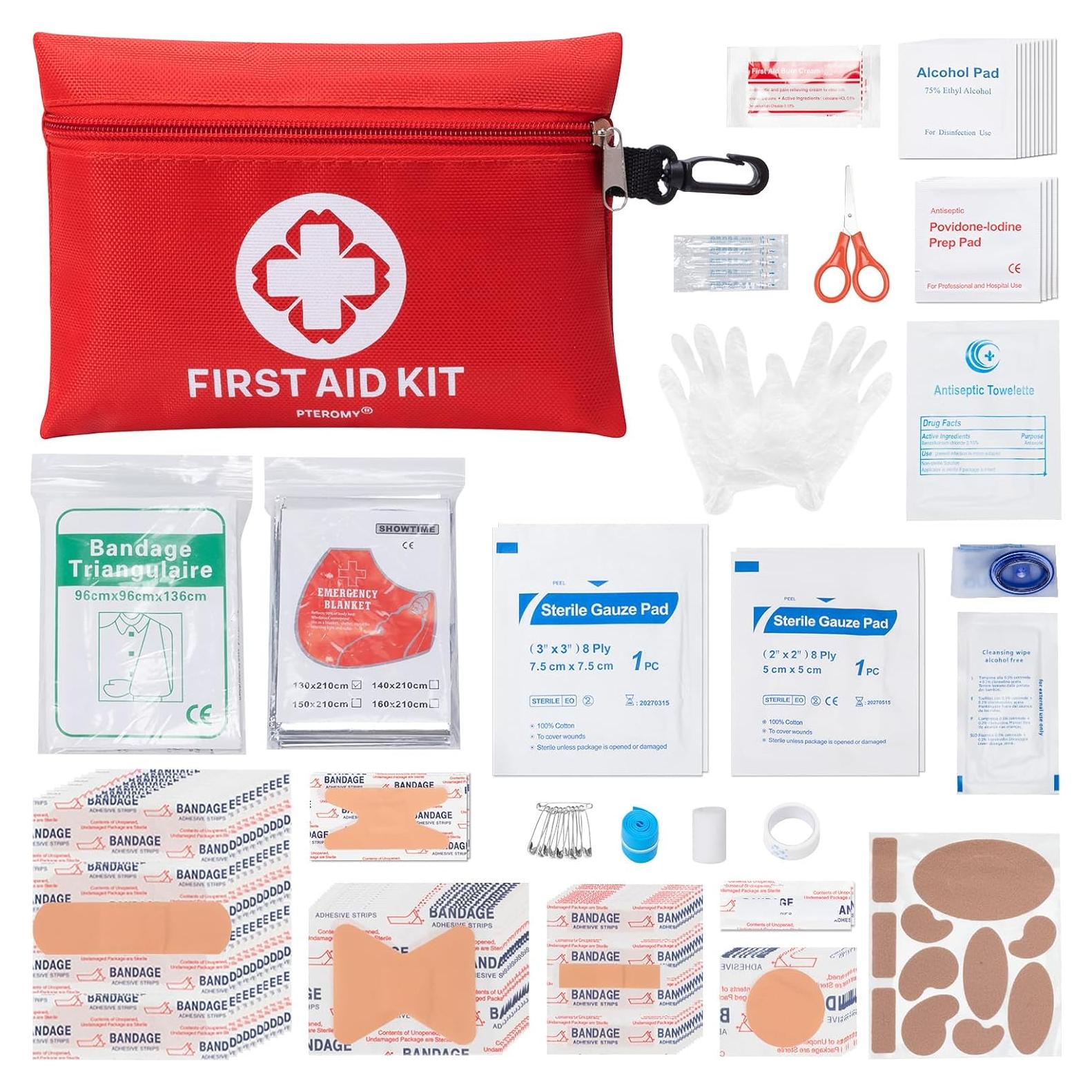 Kit de Primeros Auxilios PTEROMY 150 Piezas Compacto para Viaje