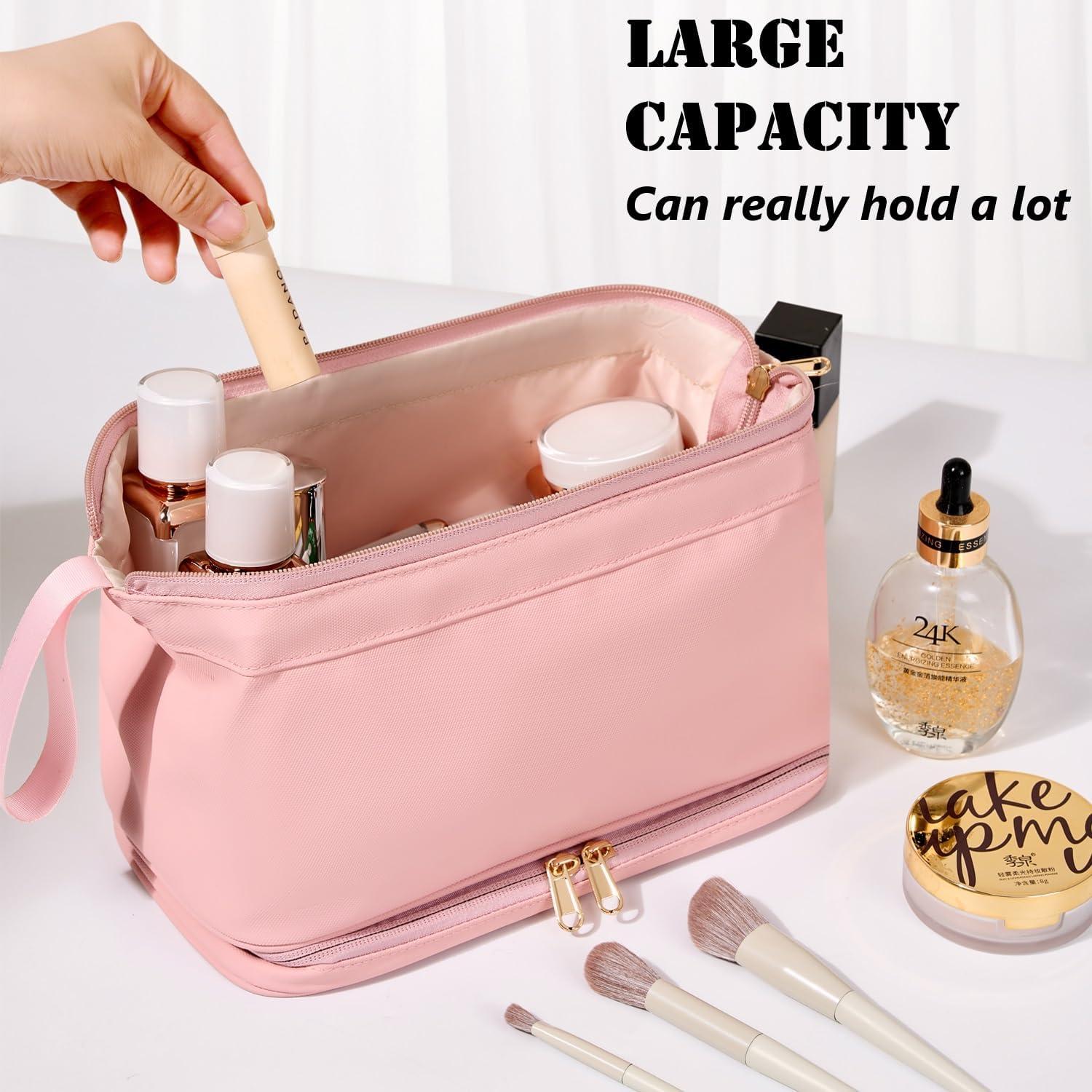 Bolsa de Aseo de Viaje Rosa Impermeable Organizador Cosmético