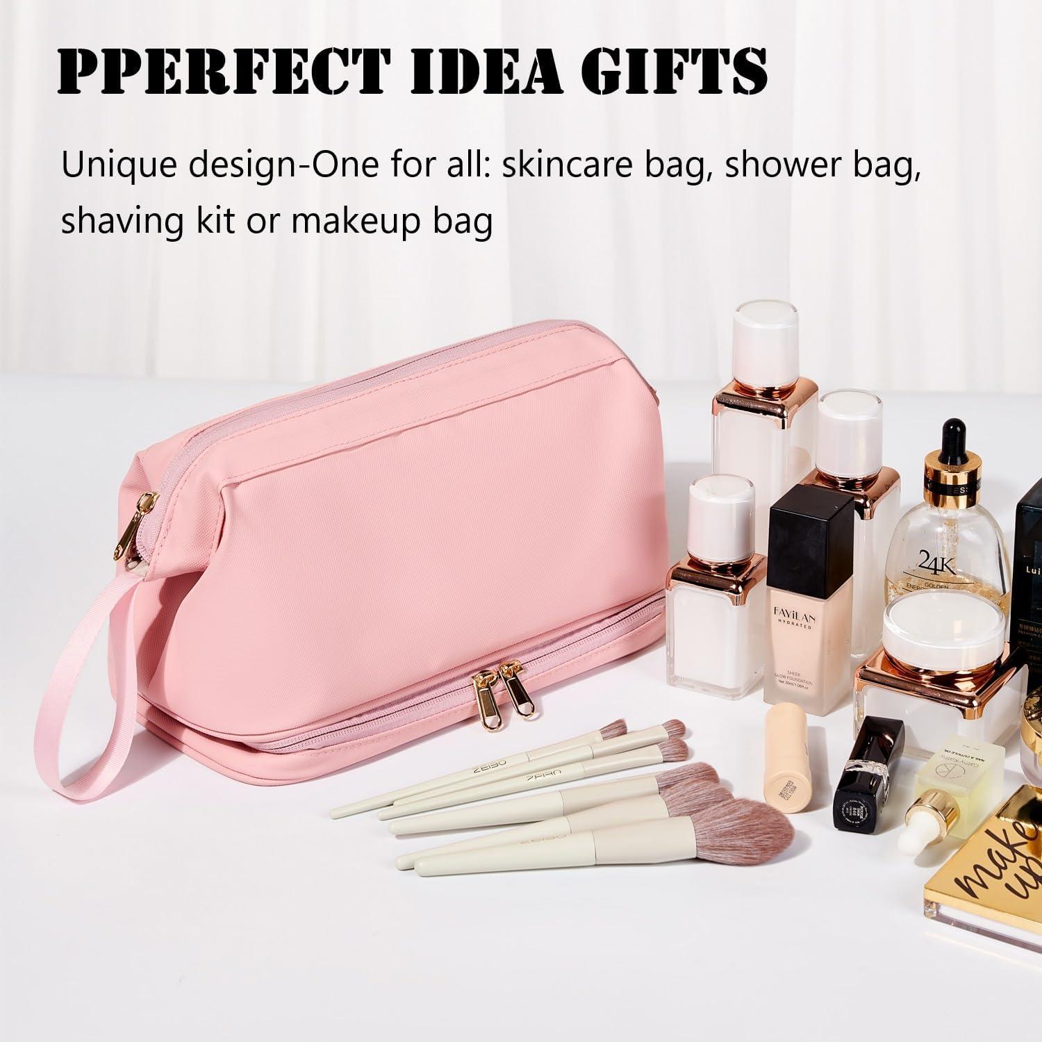 Bolsa de Aseo de Viaje Rosa Impermeable Organizador Cosmético