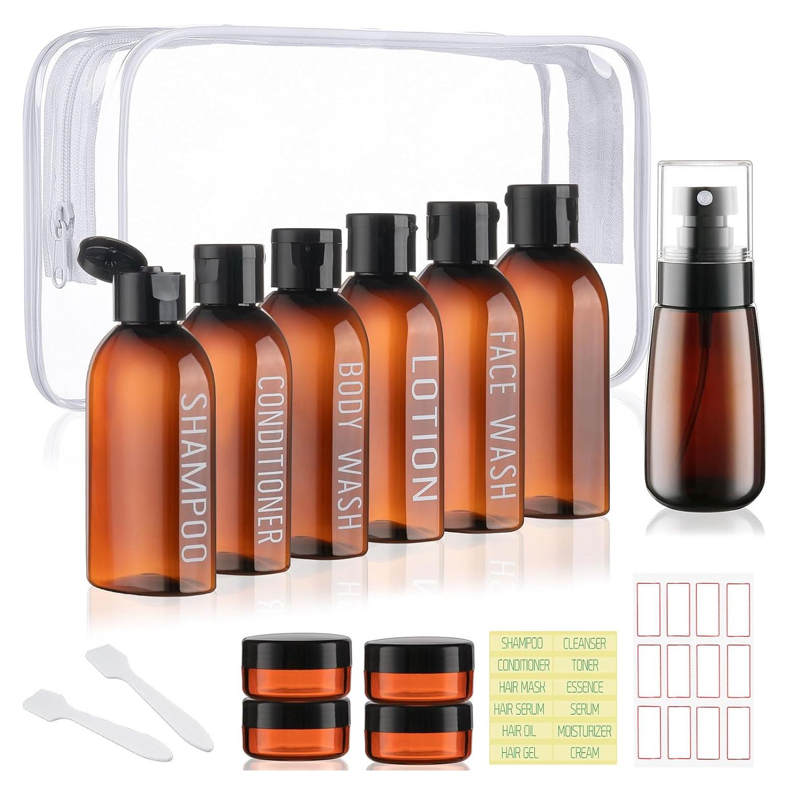 Kit de Viaje Wowang - 10 Piezas Botellas Aprobadas por TSA