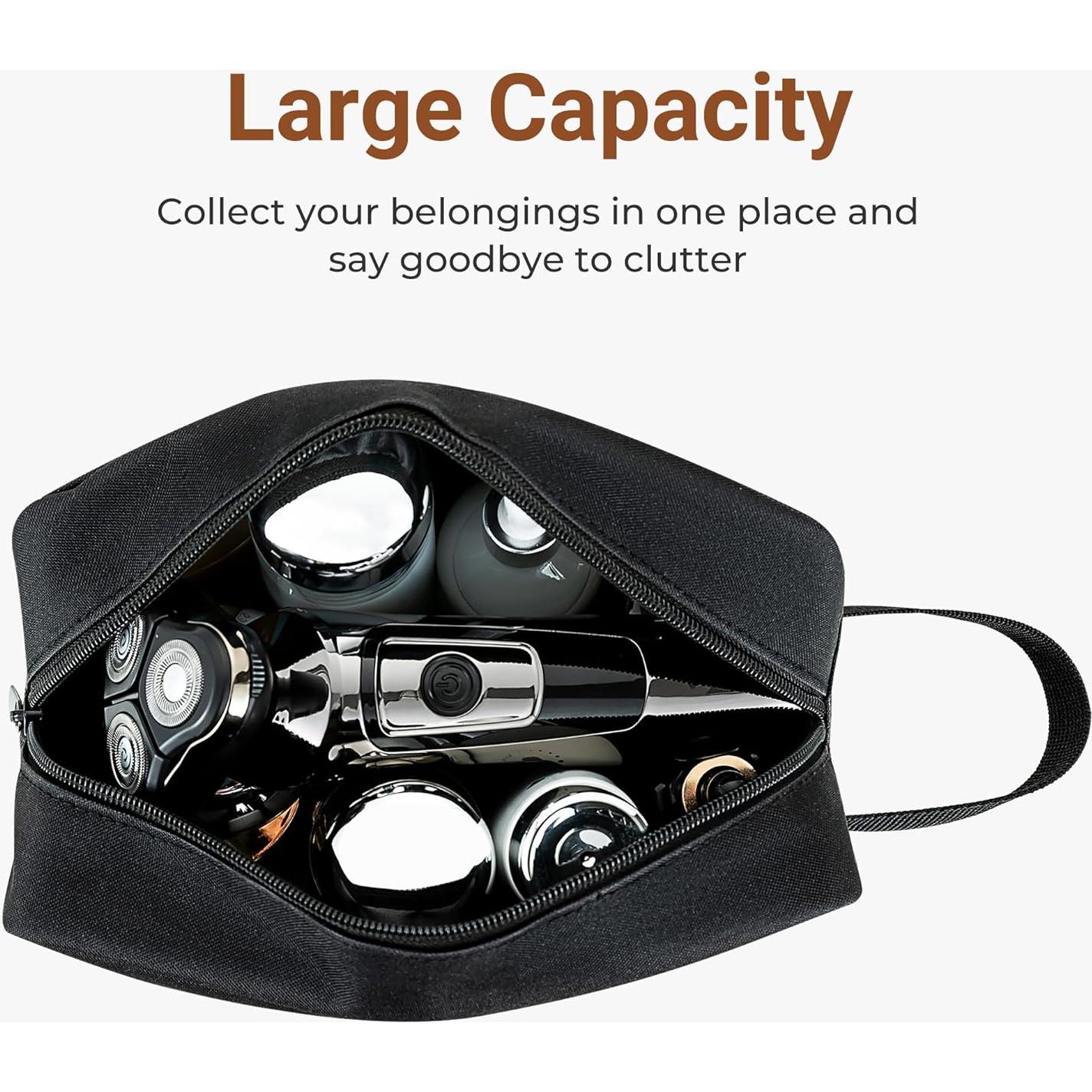 Bolsa de Aseo de Viaje Elviros Unisex Negra 21x7x15 cm