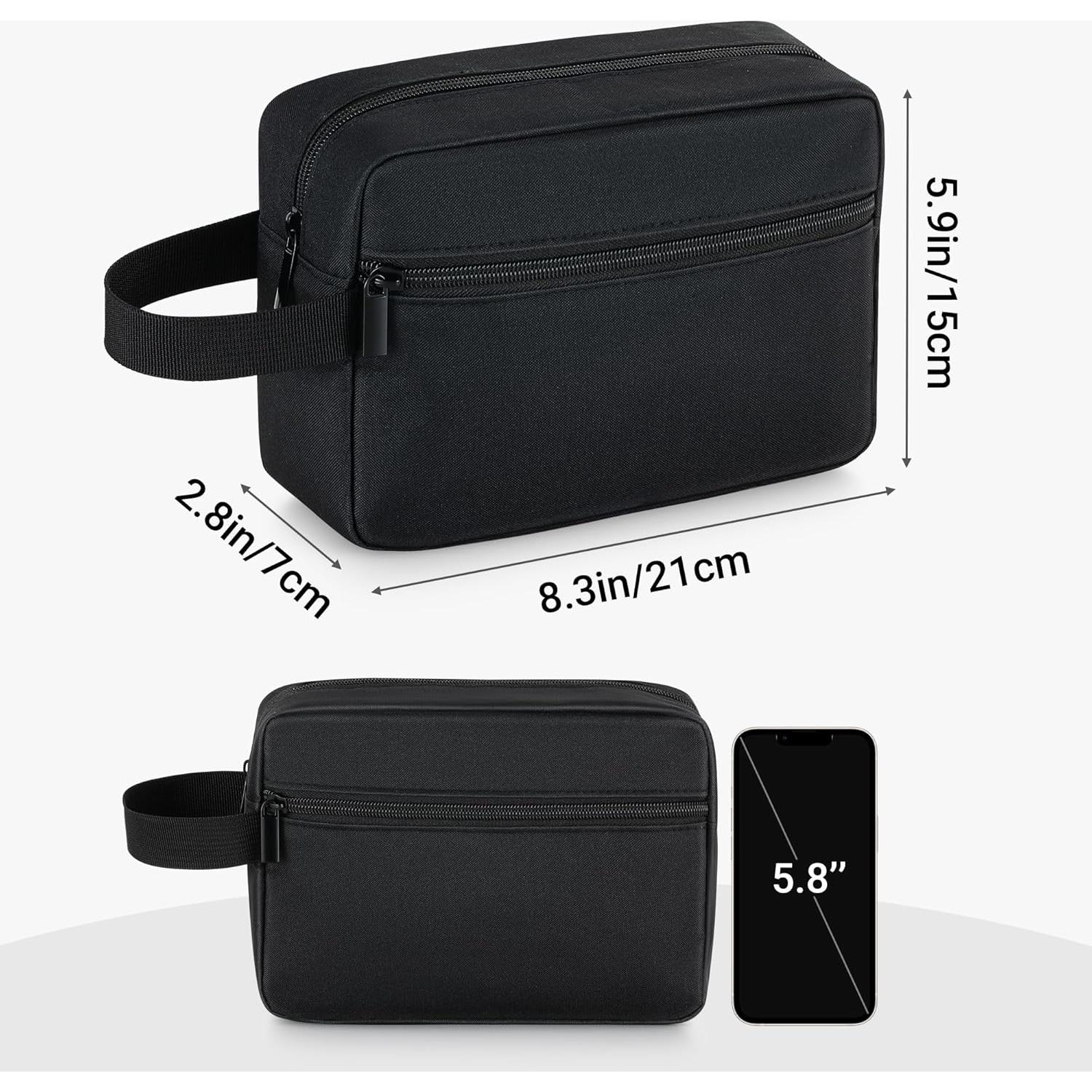 Bolsa de Aseo de Viaje Elviros Unisex Negra 21x7x15 cm