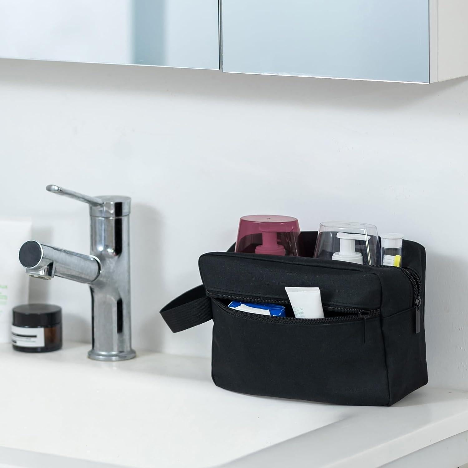 Bolsa de Aseo de Viaje Elviros Unisex Negra 21x7x15 cm