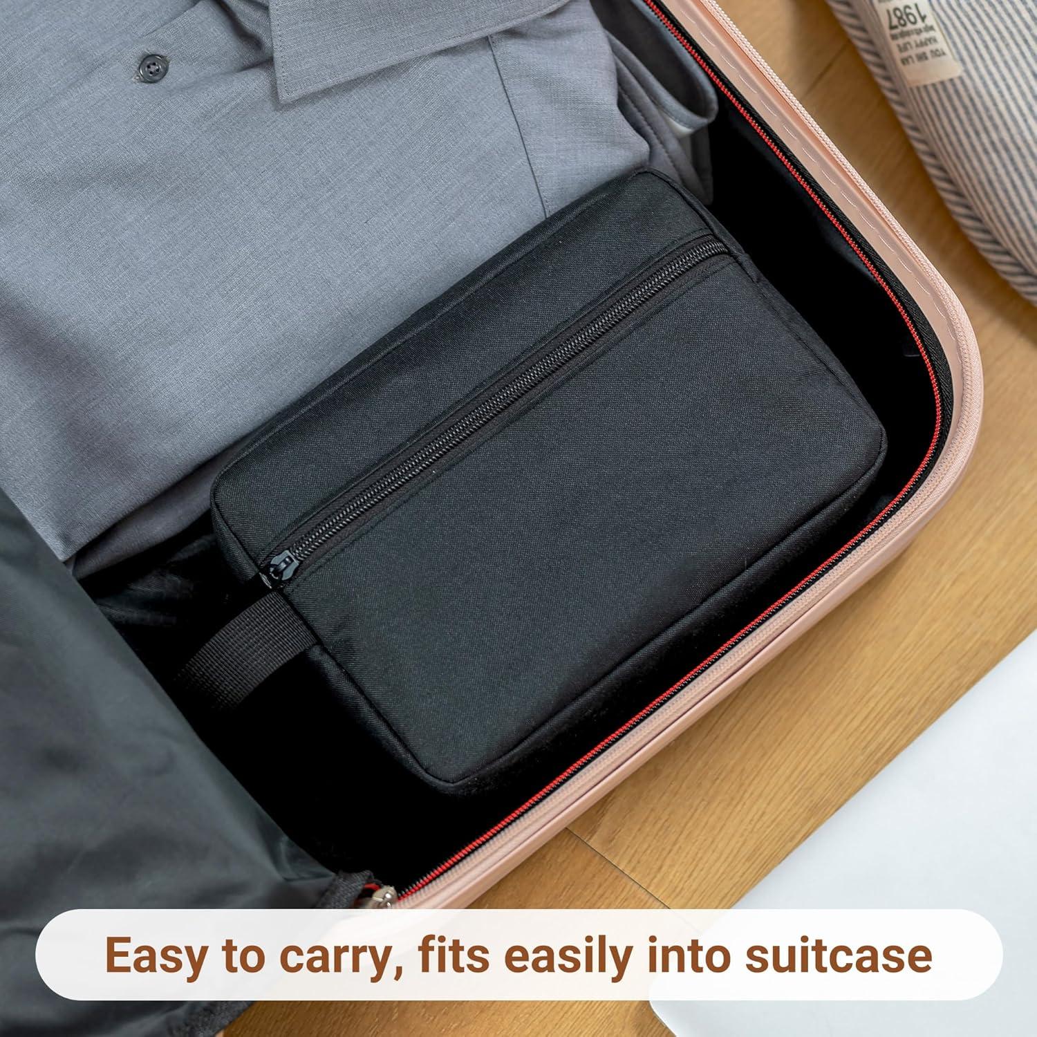 Bolsa de Aseo de Viaje Elviros Unisex Negra 21x7x15 cm