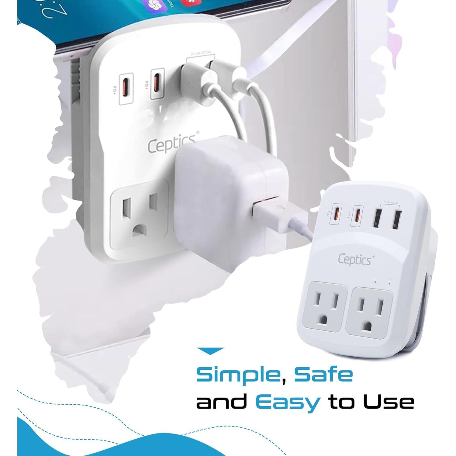 Kit Adaptador de Viaje Ceptics WPS-5B 7 en 1 USB-C 20W