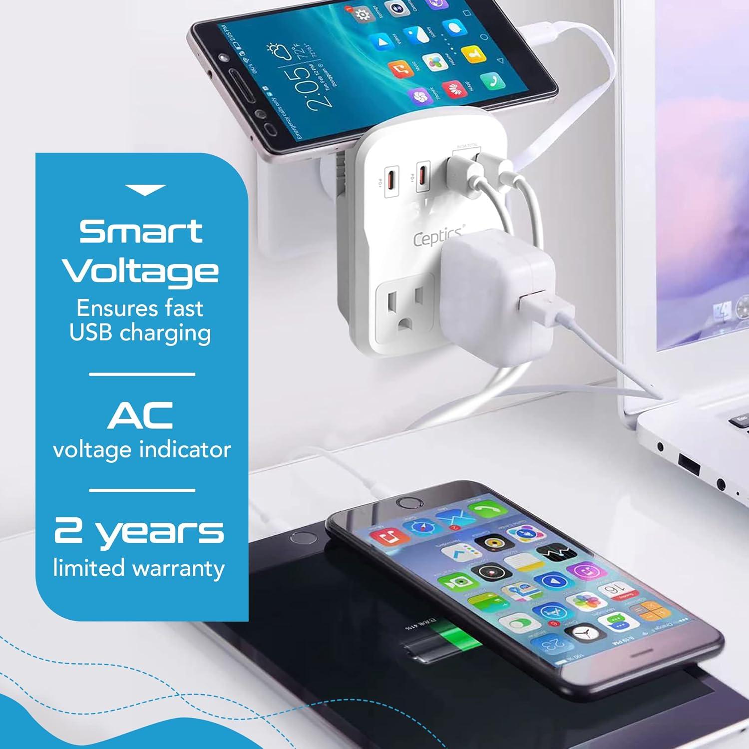 Kit Adaptador de Viaje Ceptics WPS-5B 7 en 1 USB-C 20W