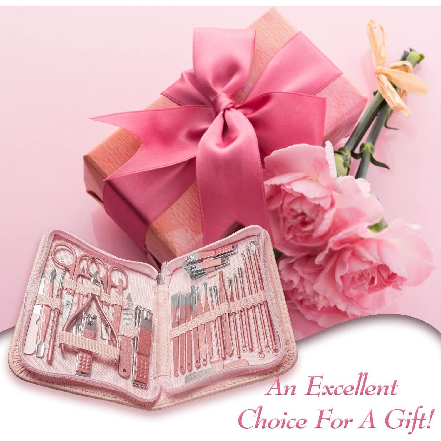 Juego de Manicura 30 en 1 RedFlow con Estuche Rosa