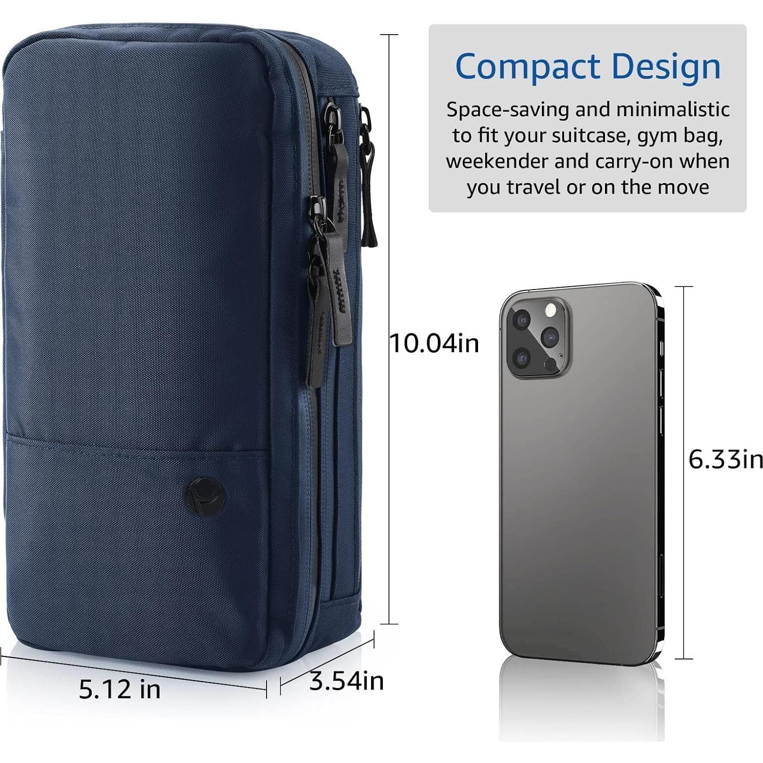 Bolsa de Aseo Compacta para Hombres Purevave Azul 25.5x9x13cm