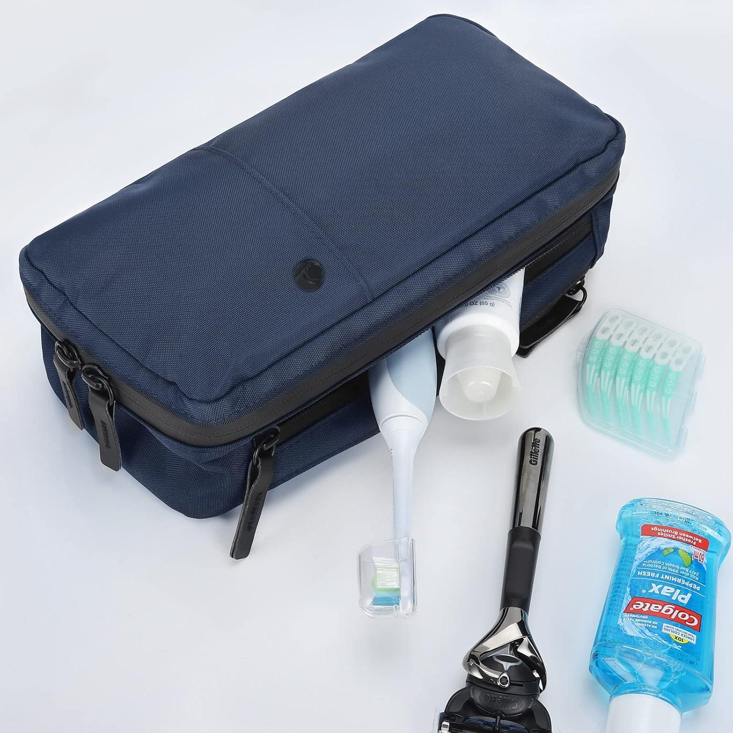 Bolsa de Aseo Compacta para Hombres Purevave Azul 25.5x9x13cm