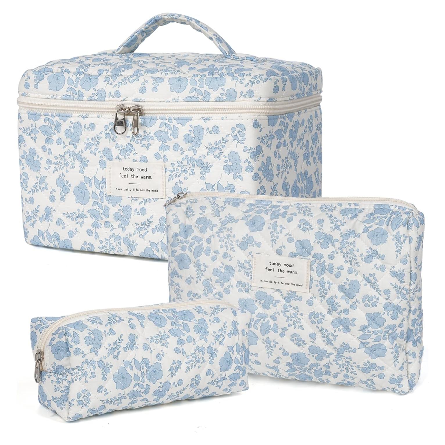 Set de 3 Bolsas de Maquillaje Acolchadas Floral Honitty