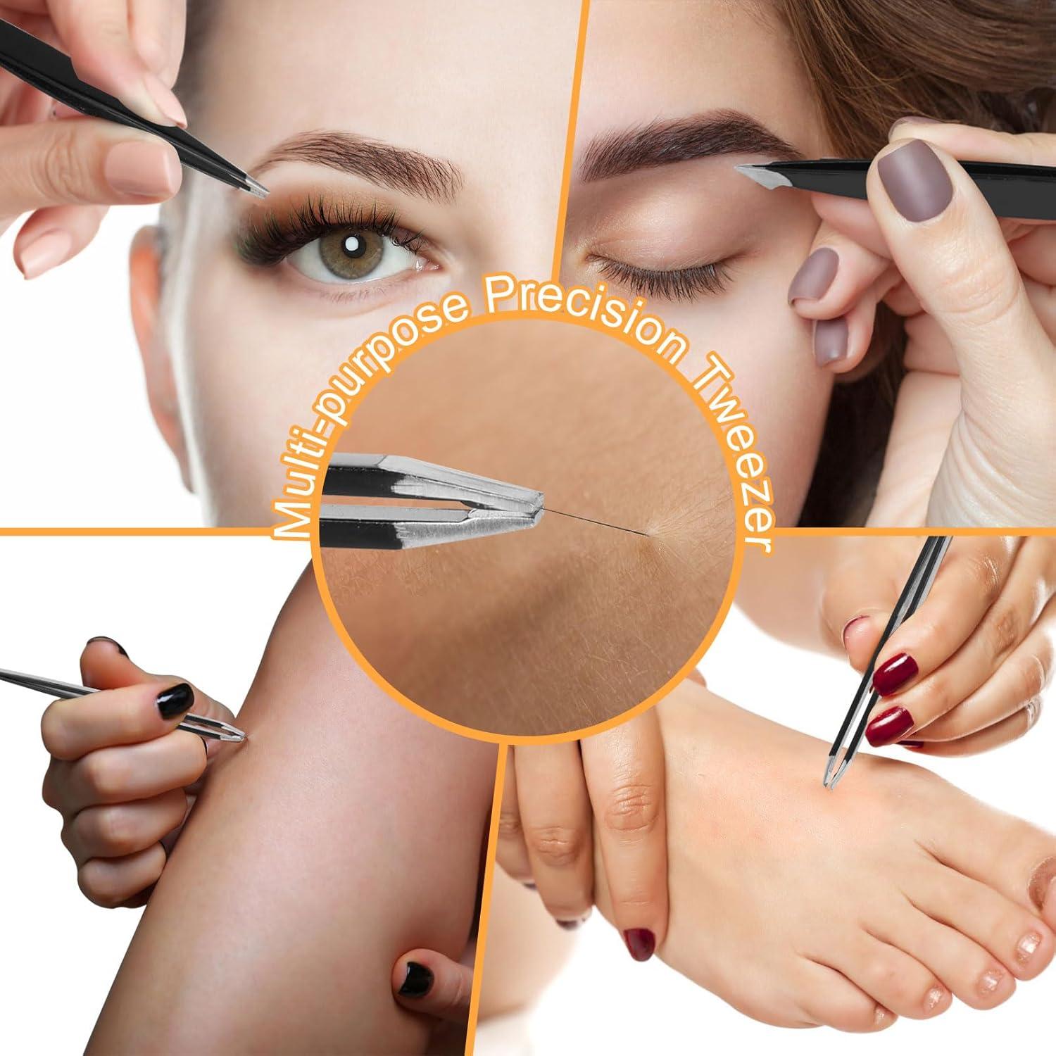 Juego de Pinzas Yougai 9 Piezas Acero Inoxidable Estuche