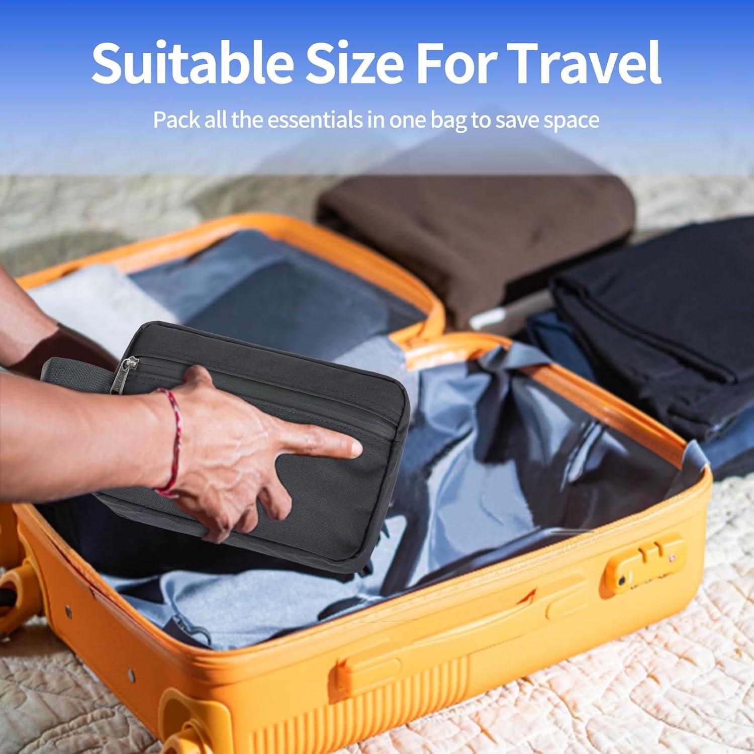 Bolsa de Aseo XQXA Negra para Viaje Unisex 20.3x13.7 cm