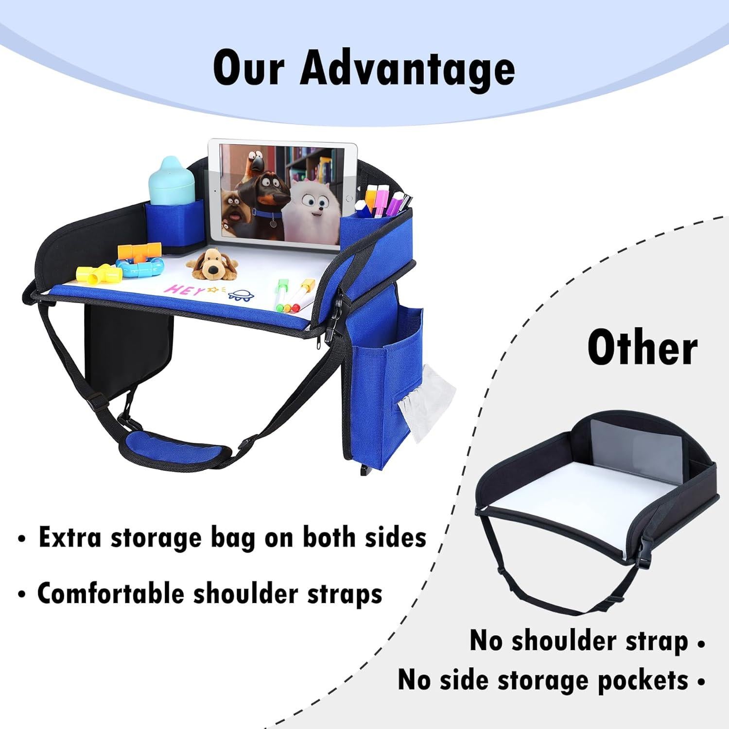 Bandeja de Viaje para Niños WENRENER Azul Marino 43x34cm 2PCS