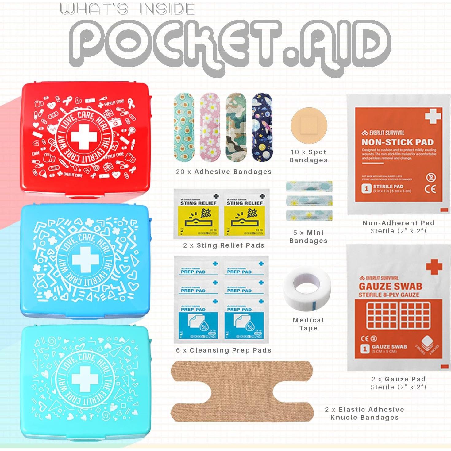 Kit de Primeros Auxilios Compacto EVERLIT 600 Pcs 12 Estuches