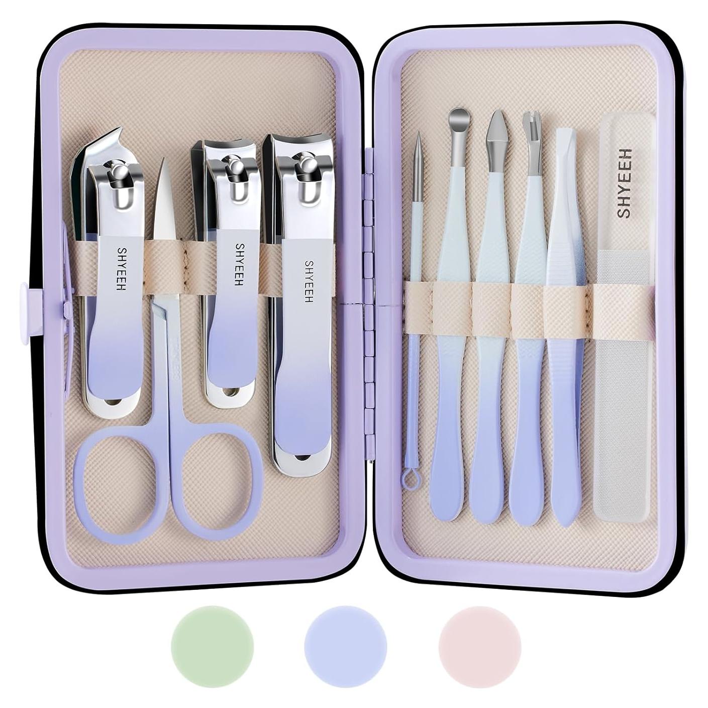 Kit de Manicura y Pedicura SYHEEH 10 Piezas Acero Carbono
