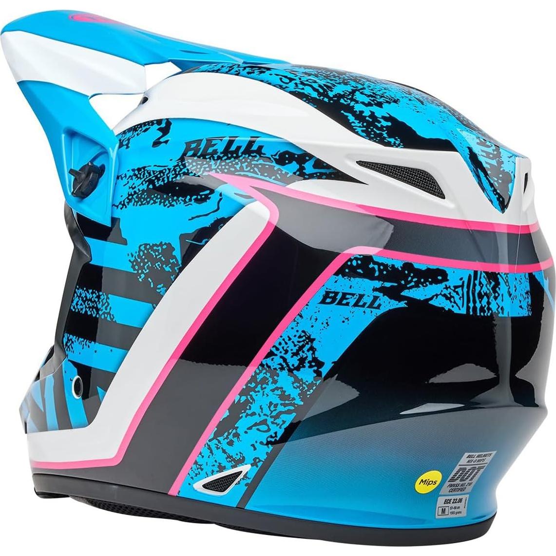 Casco de Motocross BELL MX-9 MIPS Azul/Rosa Grande