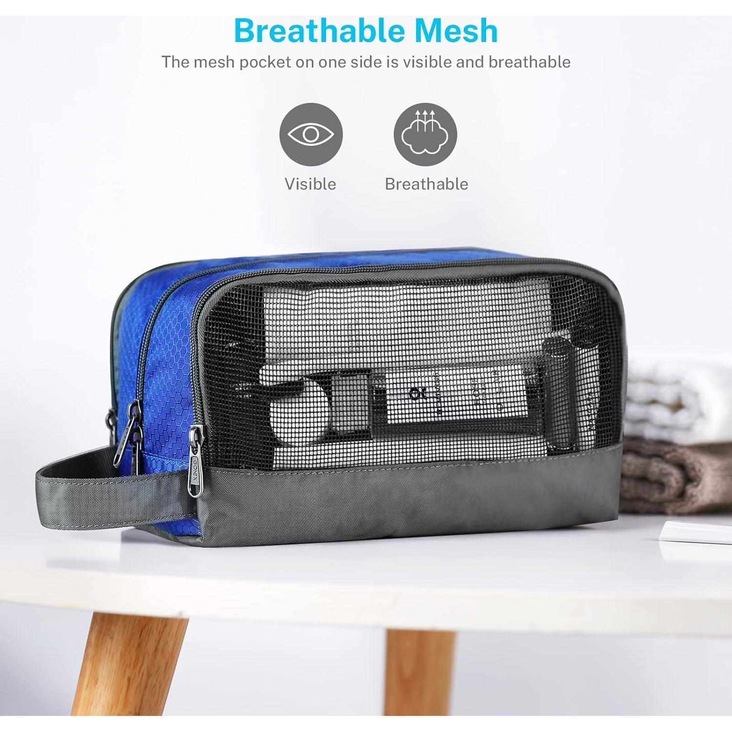 Bolsa de Aseo de Viaje Gonex Azul - Organizador Nylon 26x12x14.5 cm