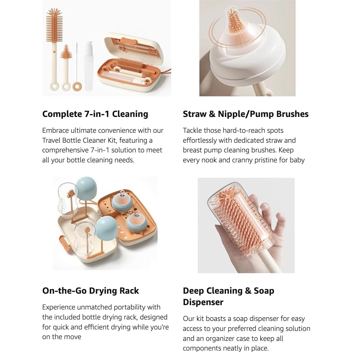 Kit de Limpieza de Botellas 7 en 1 Northway OneStore - Blanco