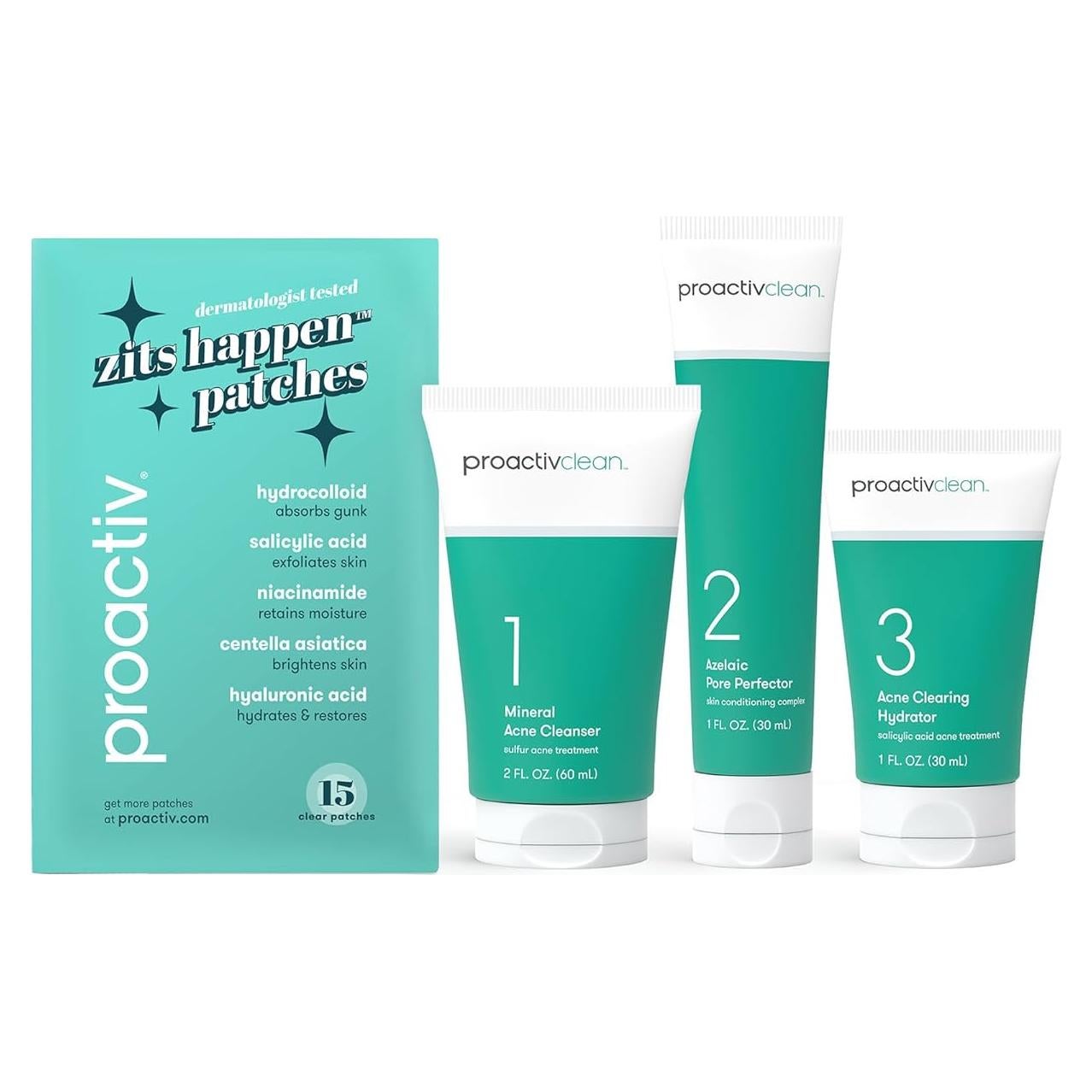 Rutina de Acné Proactiv Clean 3 Pasos + Parches Espinillas