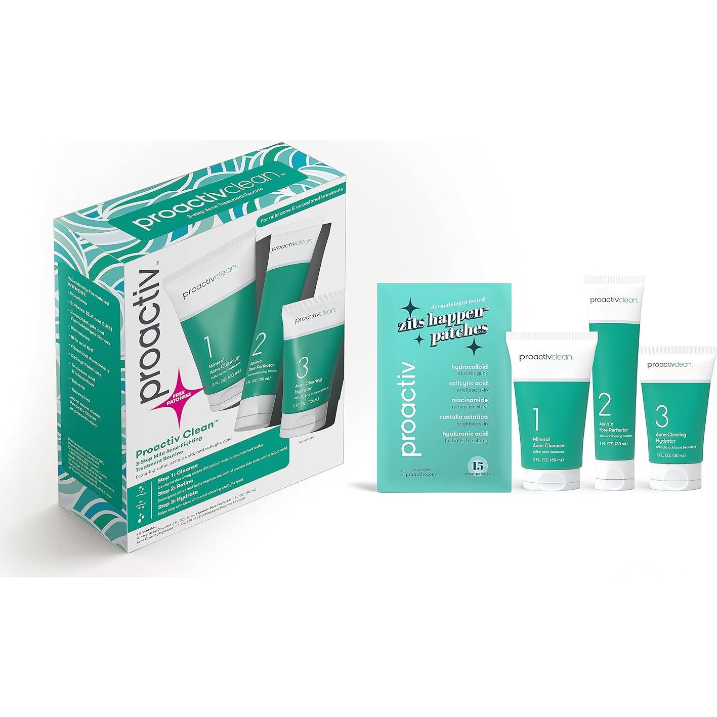 Rutina de Acné Proactiv Clean 3 Pasos + Parches Espinillas