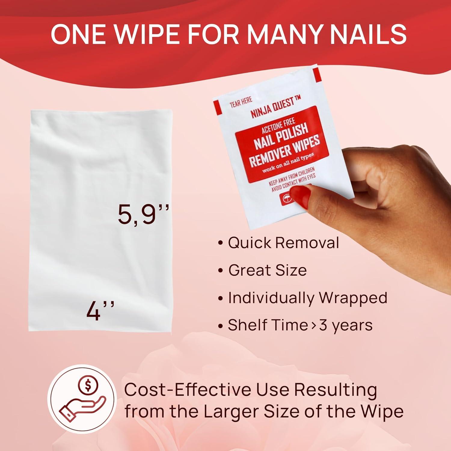 Toallitas Desmaquilladoras Ninja Quest Sin Acetona - 50 Unidades