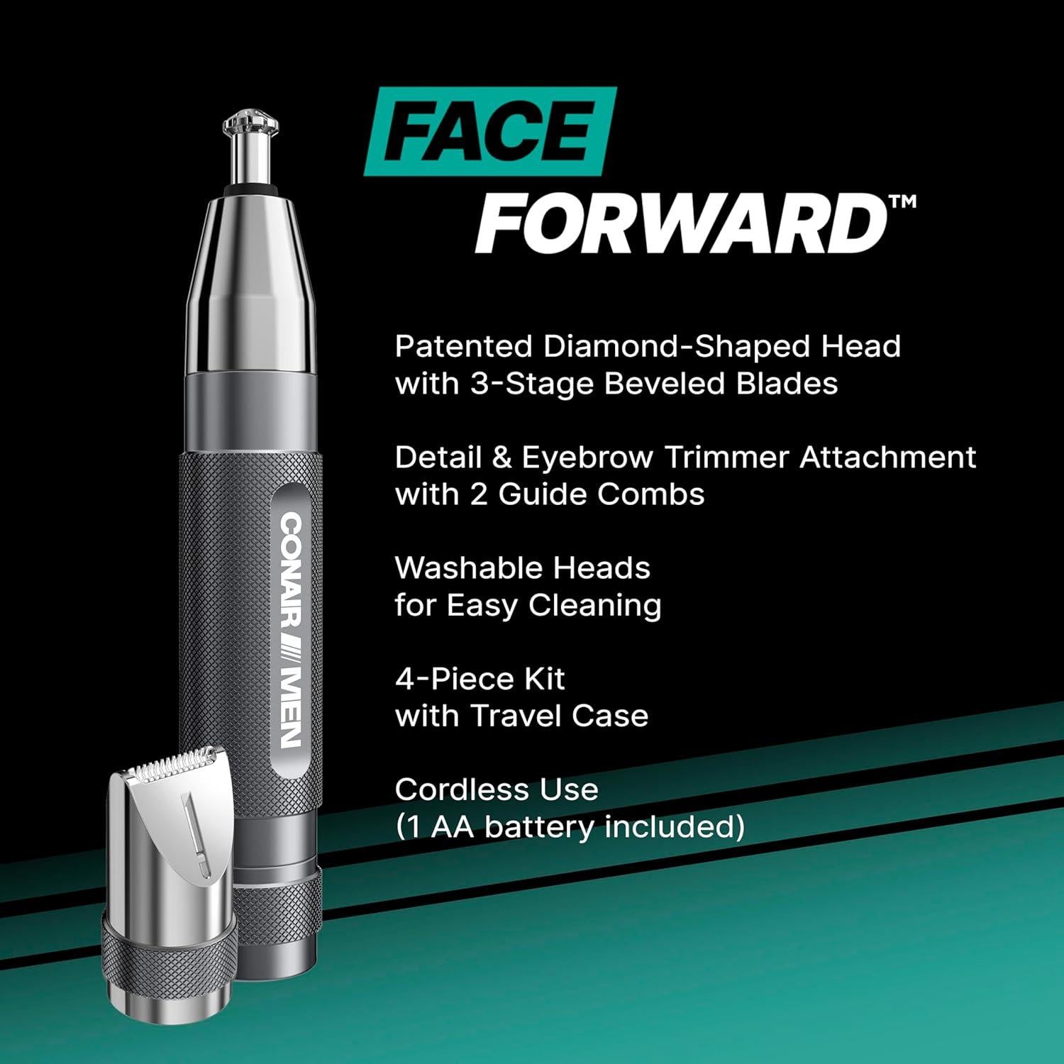 Recortador de Vello Nasal y Orejas Conair PG7500R Kit 5 Piezas