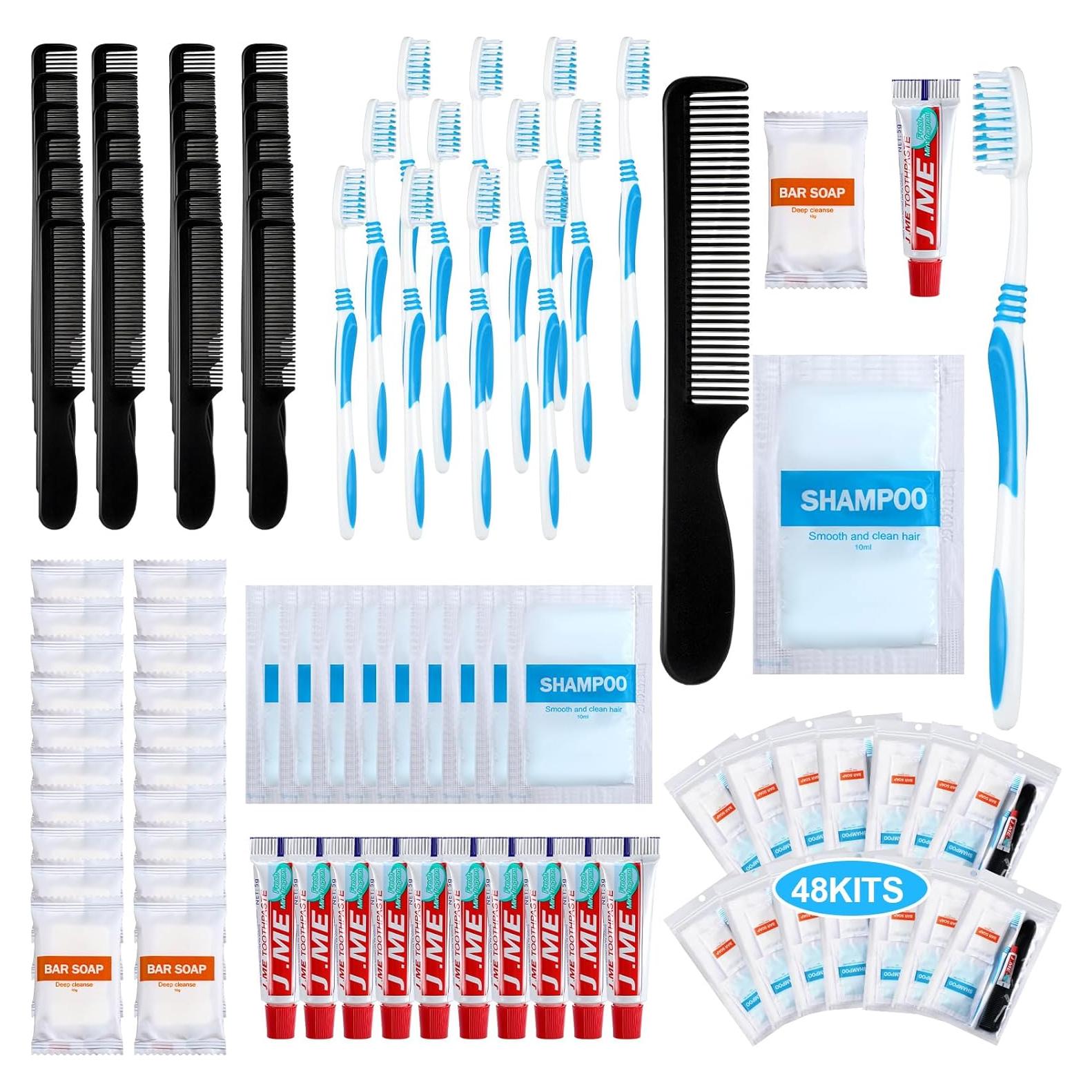 Kit de Higiene Personal 48 Sets Newtay - Jabón, Champú, Cepillo