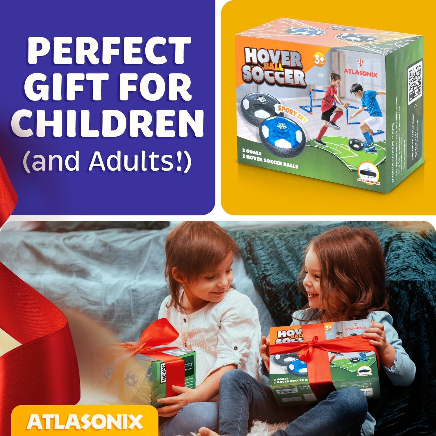 Hover Soccer Ball - Indoor Soccer Ball, Indoor Flying Toy Games (2 Floating Disk + 2 Goals) Boy Birthday Gifts, Indoor Silent Game | 4 in 1 Pack