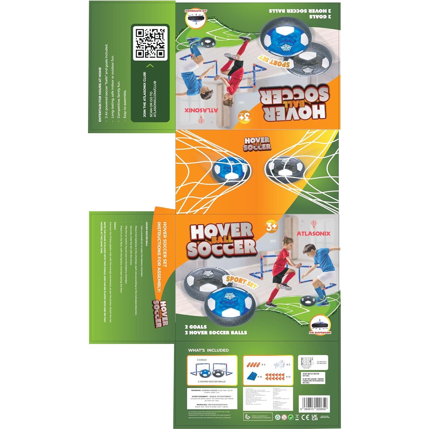 Hover Soccer Ball - Indoor Soccer Ball, Indoor Flying Toy Games (2 Floating Disk + 2 Goals) Boy Birthday Gifts, Indoor Silent Game | 4 in 1 Pack