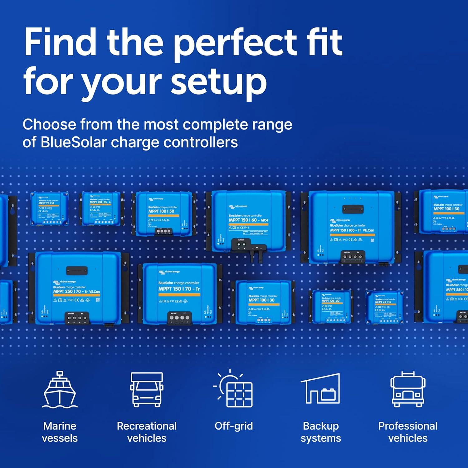 Controlador de Carga Solar MPPT Victron 100V 50A 12/24V
