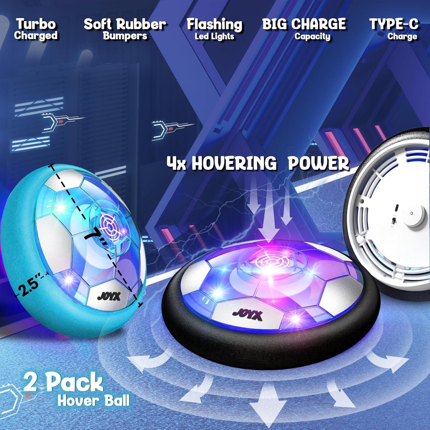 Conjunto de 2 Pelotas de Fútbol Flotantes JoyX LED 17.5 cm