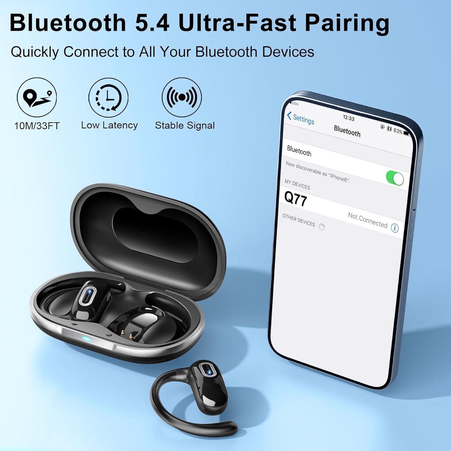 Auriculares Inalámbricos Bluetooth 5.4 Diliyaer Q77 IPX7 50H