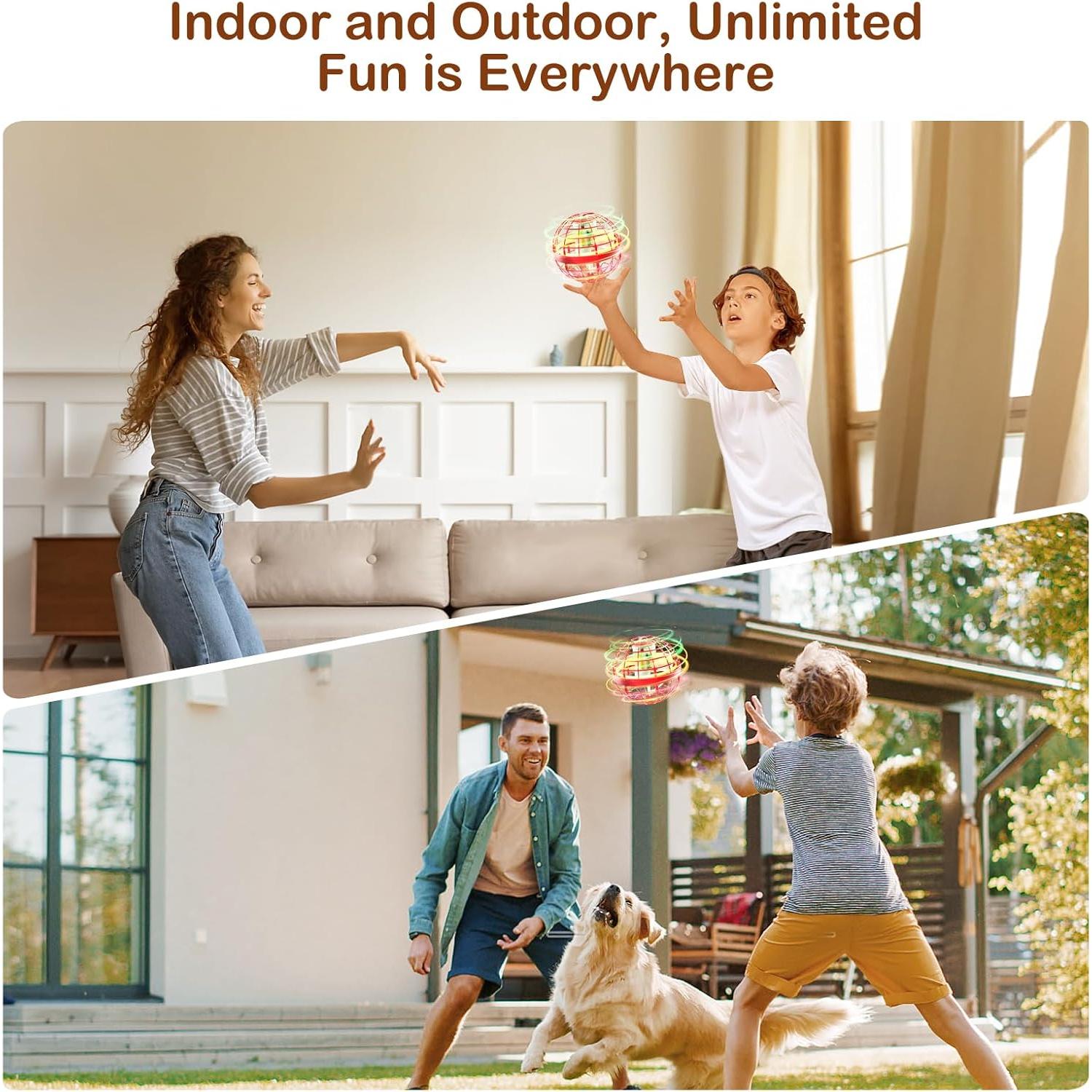 Bola Orbital Voladora Fesbt Rojo Mini Drone 7.62 cm