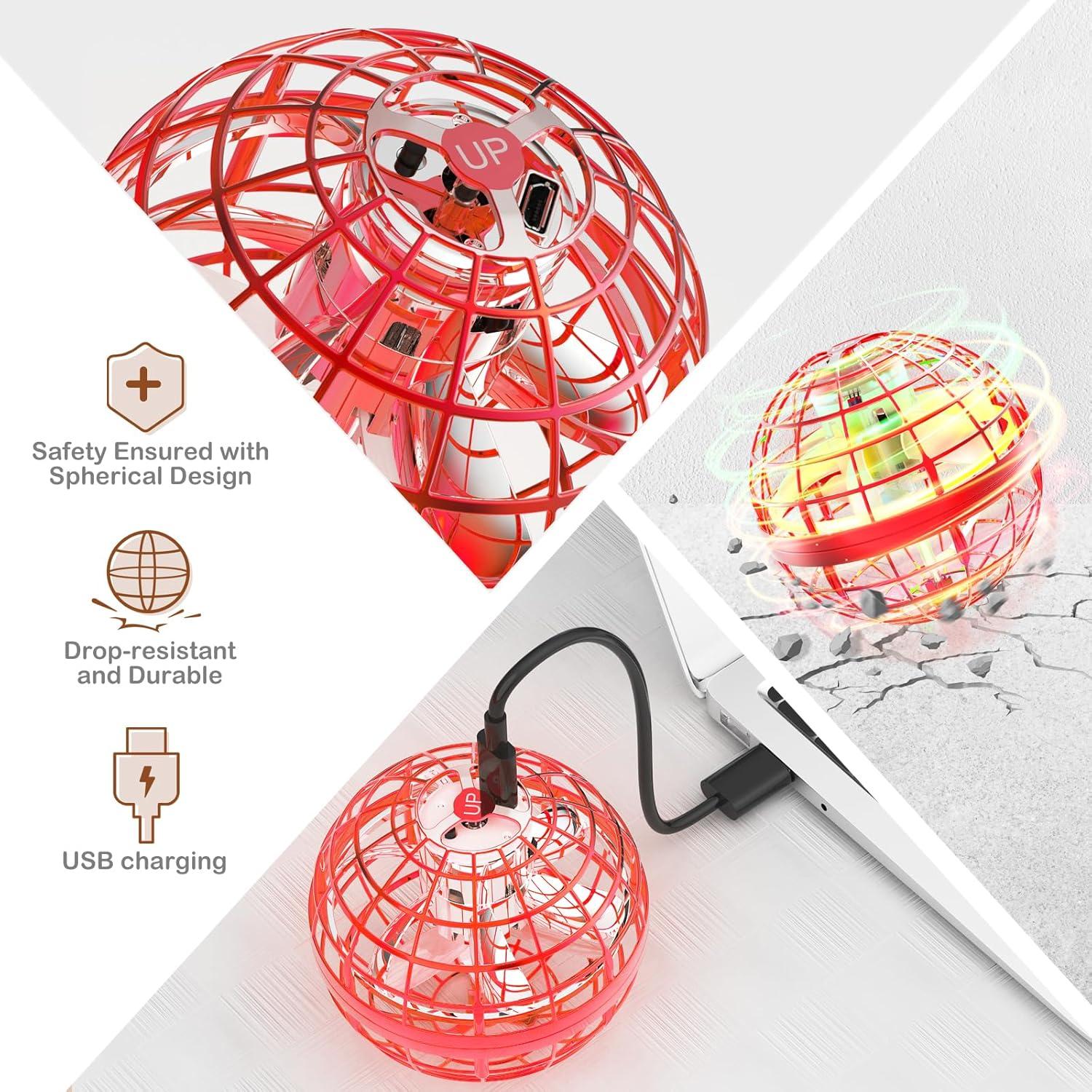 Bola Orbital Voladora Fesbt Rojo Mini Drone 7.62 cm