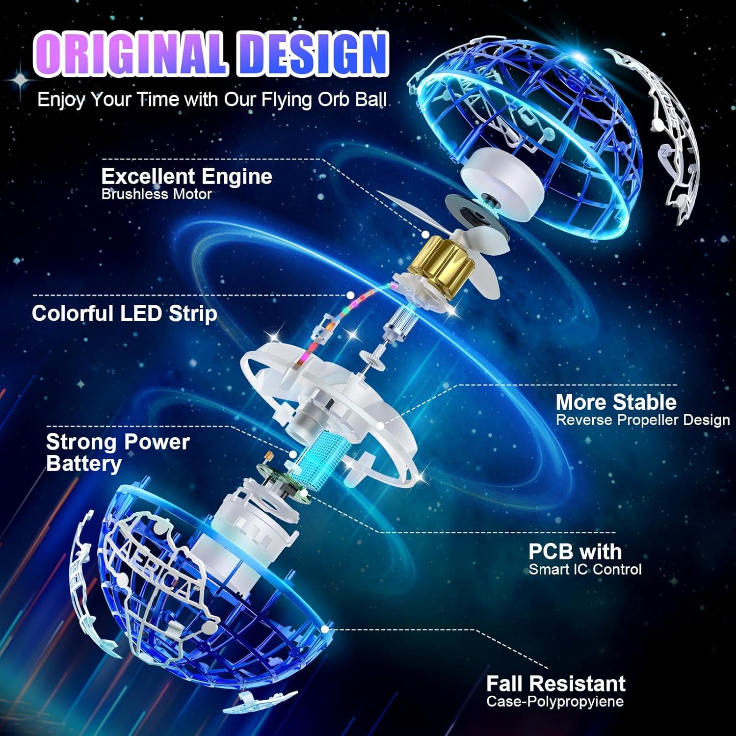 Bola Orbital Voladora RIEYON 10.67 cm 6 Efectos RGB Juguete