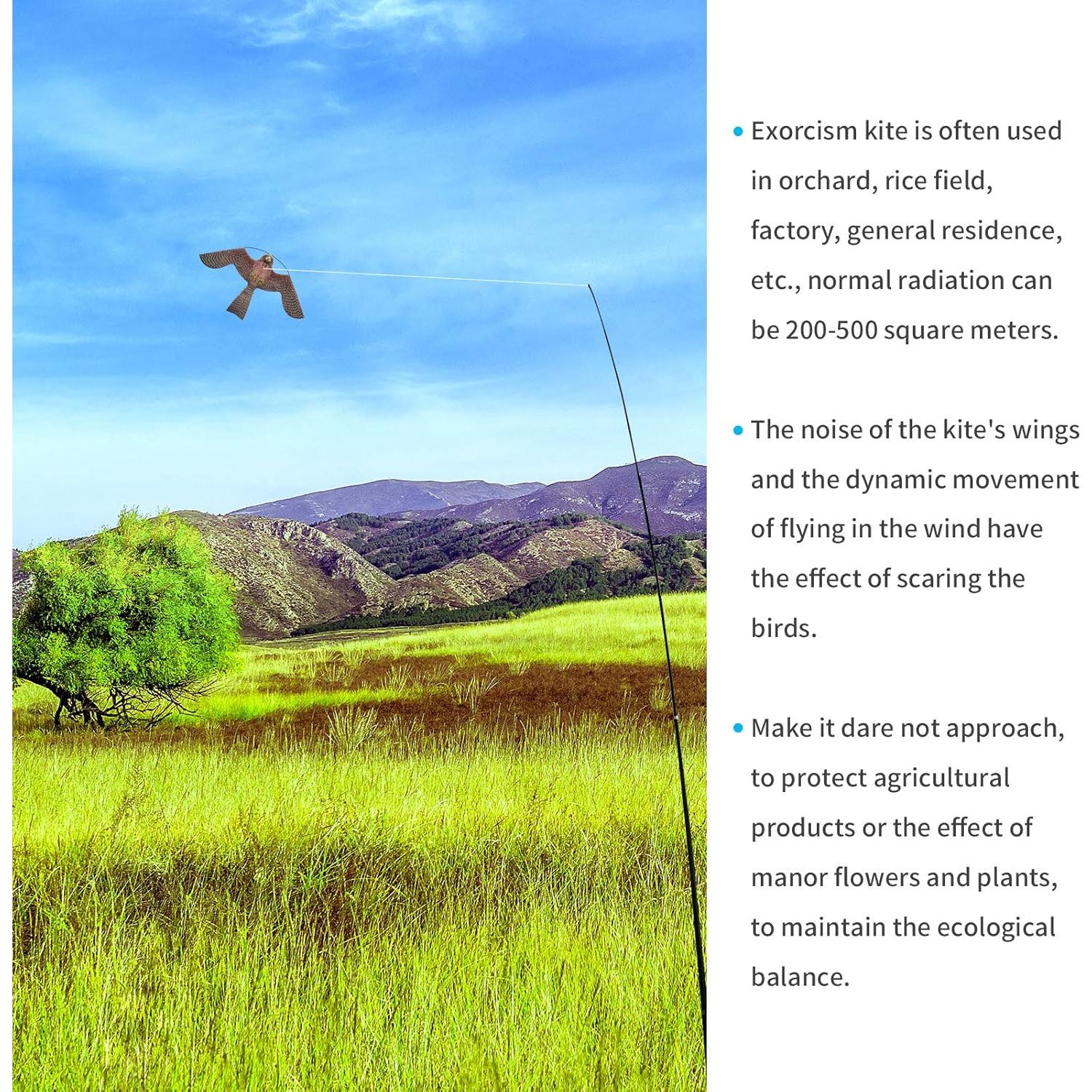 Cometa Ahuyentadora de Aves eyijklzo 4m Rojo para Cultivos